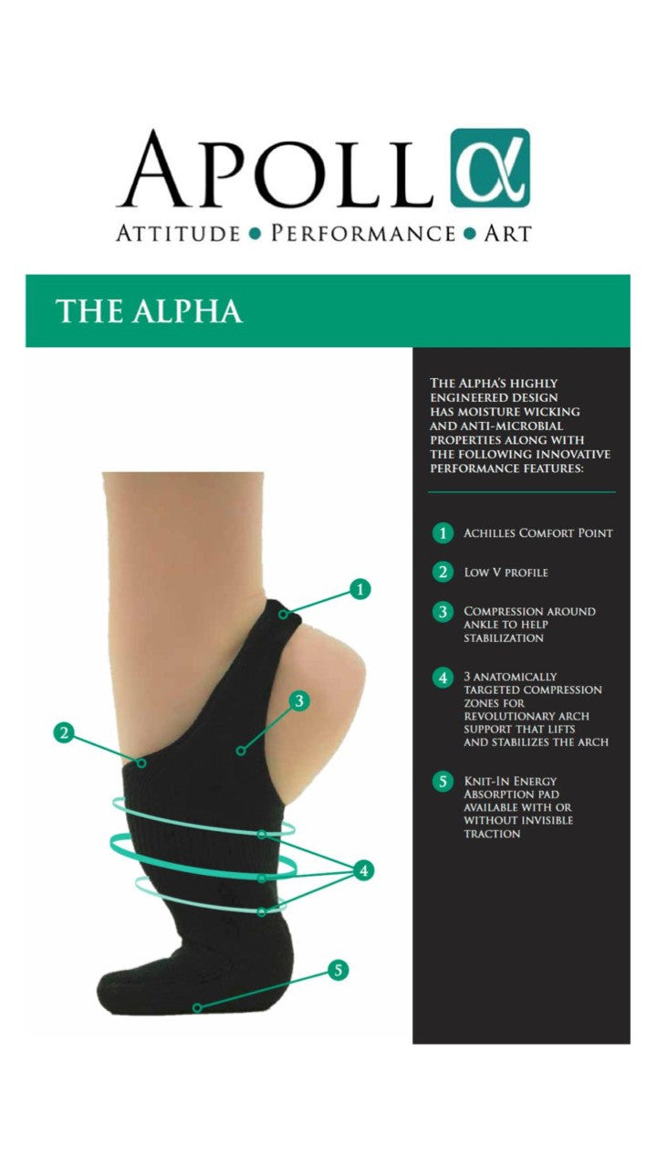Apolla The Alpha Shock Half Sole Compression With Traction Dance Socks –  Dance Essentials Inc.