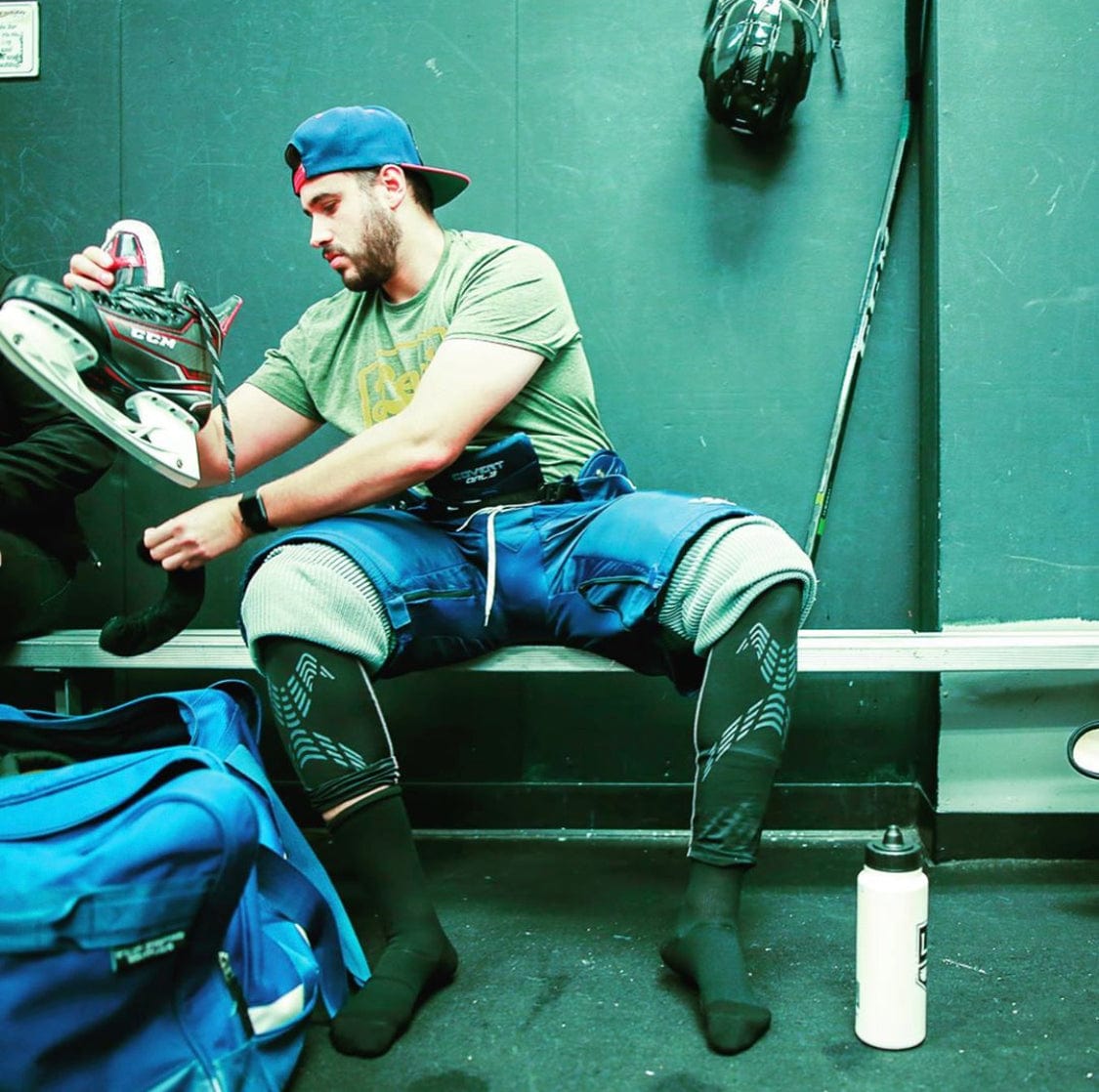 Best compression boot socks worn by hockey player