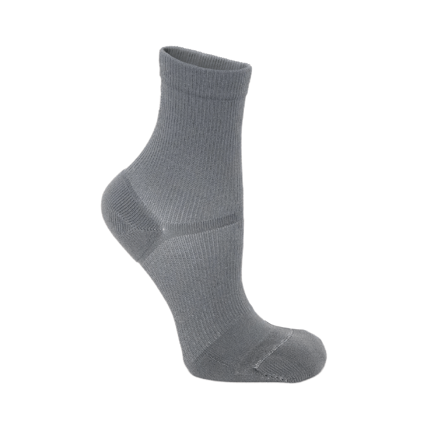 Performance crew compression socks with ankle support for marching band in grey