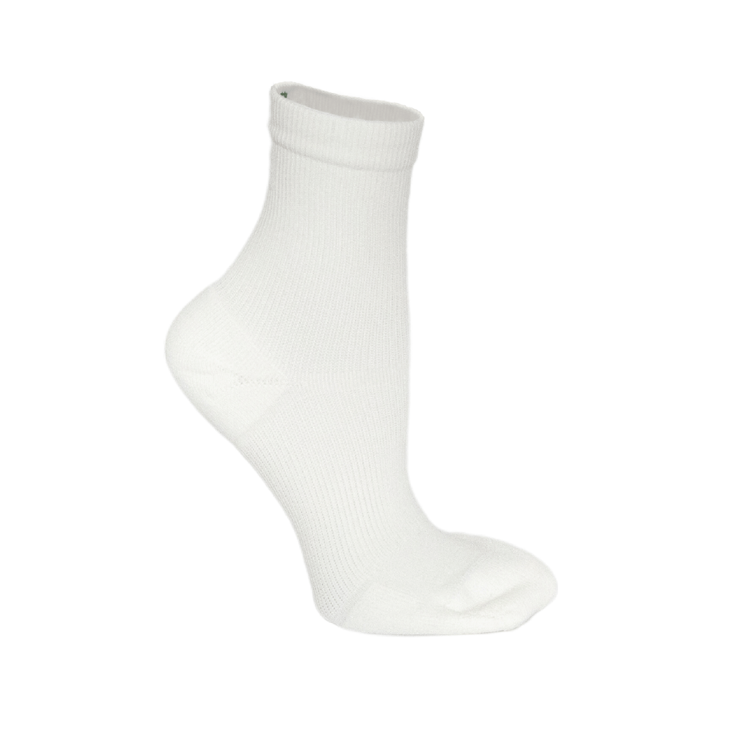 White grip socks with ankle support on white background