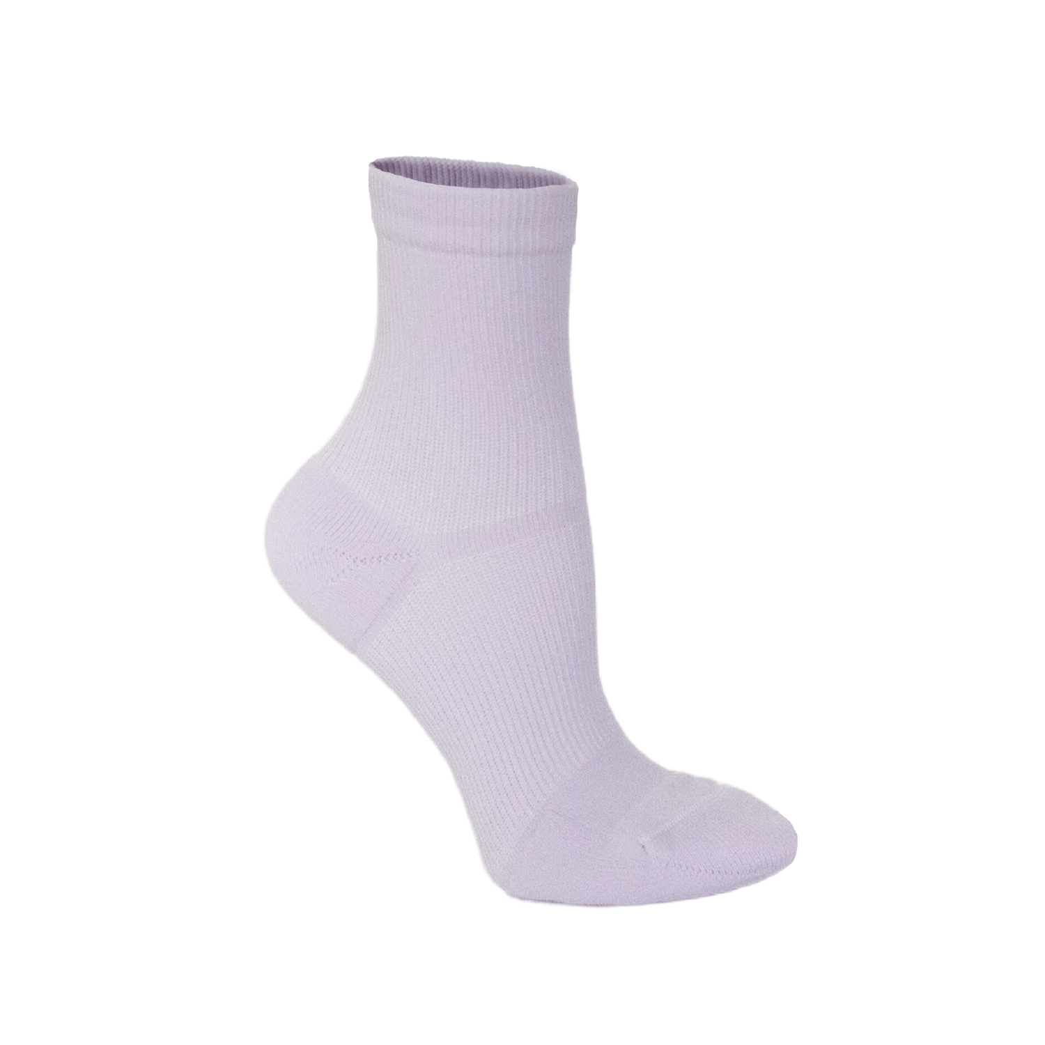 Performance crew socks with ankle support in lilac color